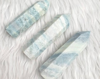 Blue Aragonite Tower, Natural Crystal and Healing