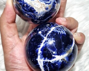 Natural Sodalite Sphere, Premium Grade,