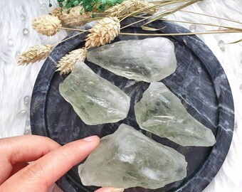 Raw Prasiolite, Green Amethyst, Raw Specimen,  Rainbow