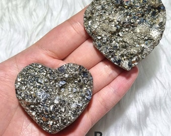 Pyrite Heart Carving 5cm, Natural