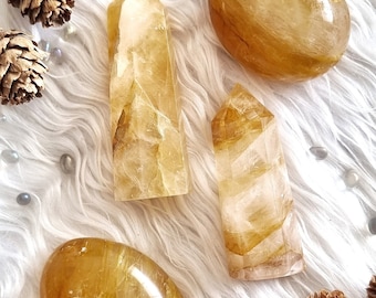 Golden Healer Tower, Palmstone, Hematoid Quartz