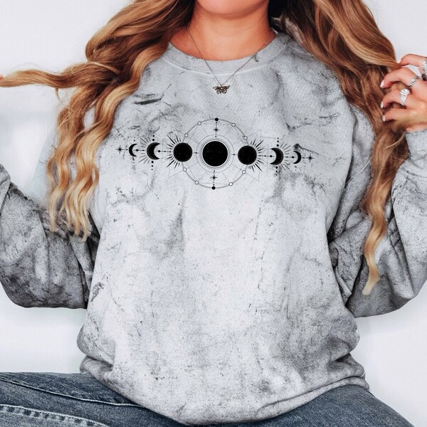 Tie Dye Moon Crewneck Top