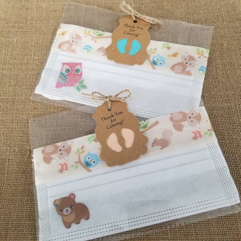 Woodland Baby Shower Face Masks Baby Shower Face Masks Etsy
