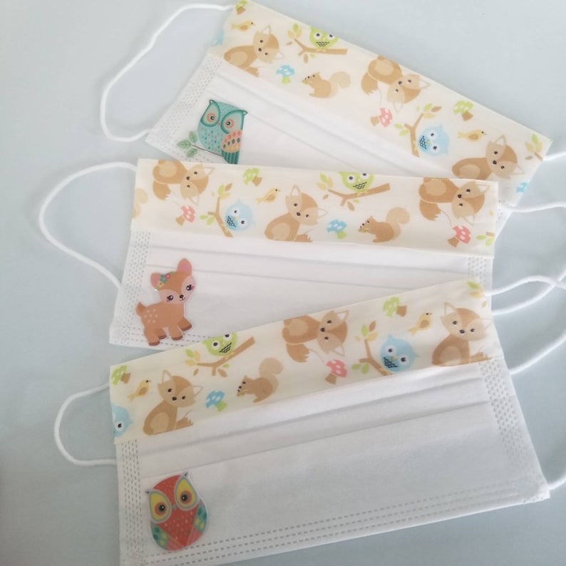 Woodland Baby Shower Face Masks Baby Shower Face Masks Etsy
