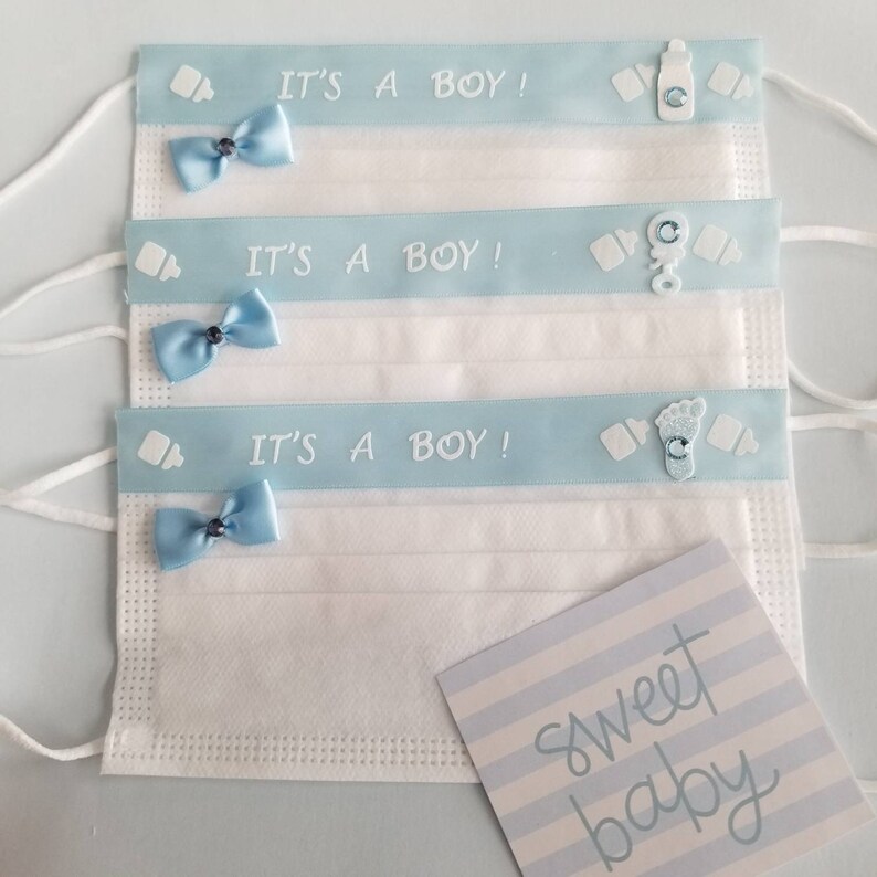 Baby Shower Face Masks It's a Girl Mask It's a Boy Etsy