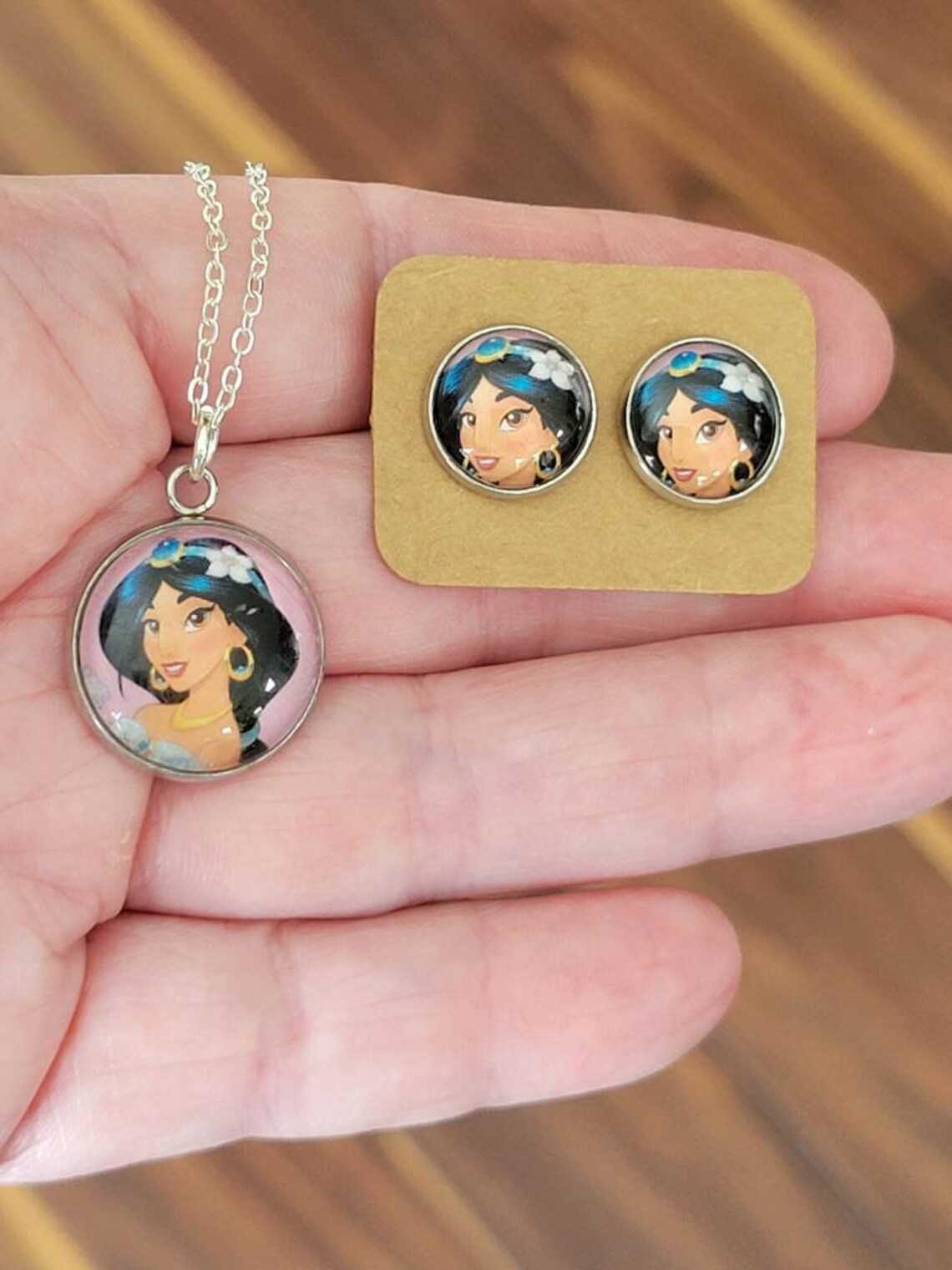 Princess Jasmine Jewelry Jasmine Earrings Jasmine Necklace Etsy