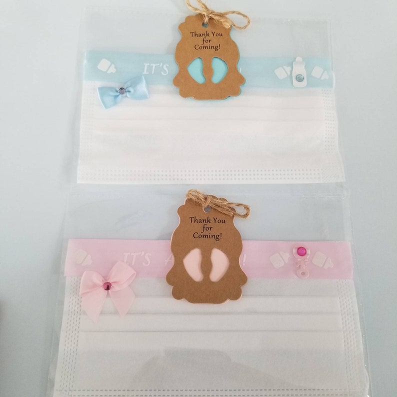 Baby Shower Face Masks It's a Girl Mask It's a Boy Etsy