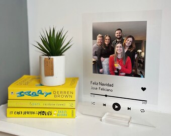 Spotify Plaque - Gepersonaliseerde muziekplaquette met scanbare QR-code | Aangepaste albumhoes | Verjaardag, verjaardagscadeau