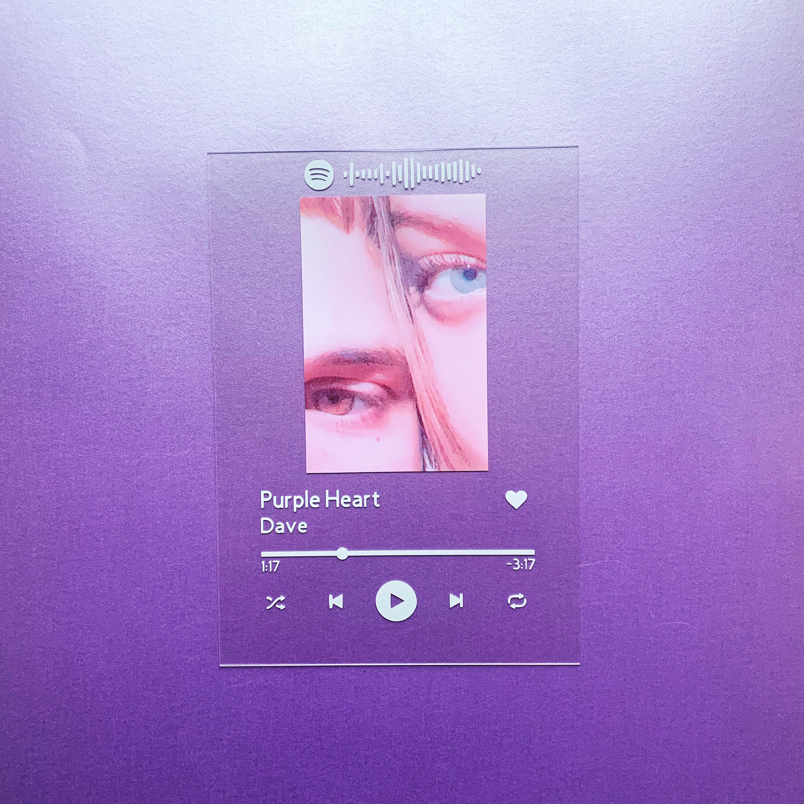 Personalised Spotify Plaque Artwork Wall Art A4 Music Glass UK Etsy