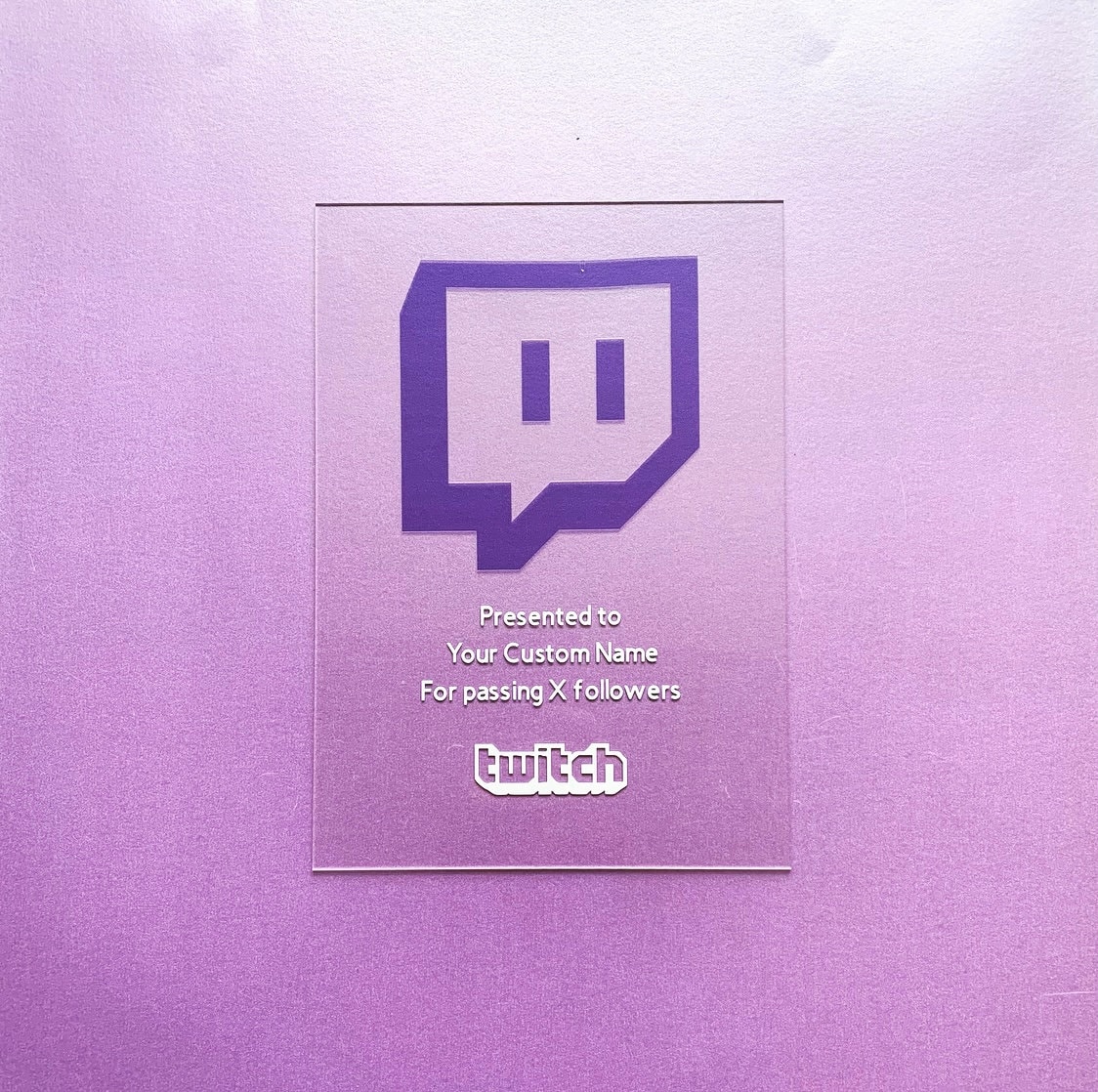 Twitch Award Personalised Gamer/ Streamer Award Content Etsy