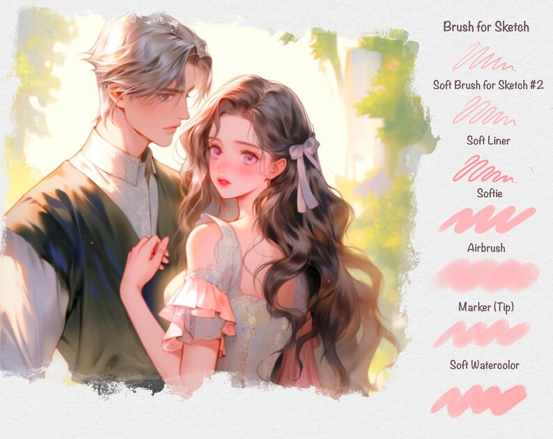 Procreate-Pinselset im Anime-Stil, Manga-Pinselset, Procreate-Pinsel, Mal- und Zeichenpinsel Bild 3