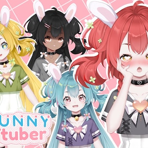 Girl Rabbit Vtuber Model | Full body/Fully Rigged Live2D Anime Model, Premade