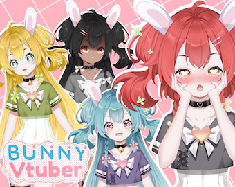 Dziewczyna Królik Model Vtuber | Pełna sylwetka/W pełni uzbrojony model anime Live2D, gotowy