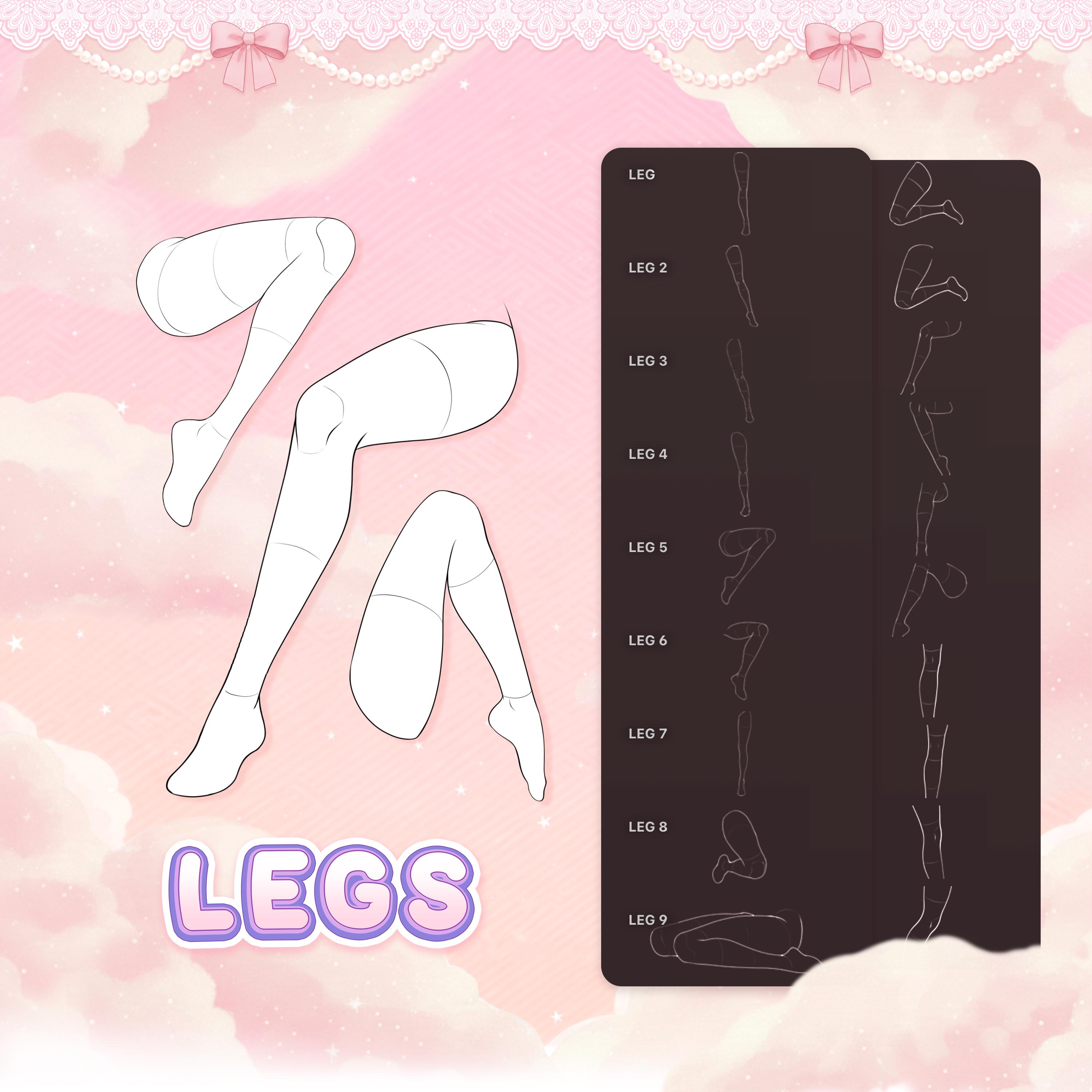 Procreate Legs 250 Custom Pose Maker Stamps for Procreate Photoshop Clip Studio ...