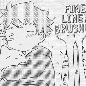 50+ Fine Liner Brushes for Procreate | Pattern Brushes, Fineliners, Stipple Brushes, Micron, Inking