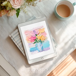 Realistiska oljepenselpenslar med impasto-effekt från Procreate – akryl-, textur-, färg- och stämpelset för Procreate bild 7