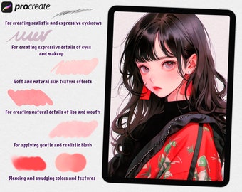 Ästhetische Charakterzeichnungspinsel für Procreate | Pinsel für iPad, superweicher Aquarellpinsel, für digitales Zeichnen