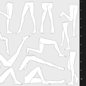 Pinselset für männliche und weibliche Beine für Procreate, Stempel für iPad