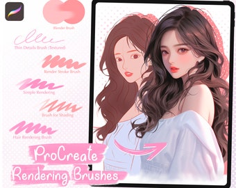 Meisterhaftes Rendering-Pinselset für Procreate | Weiches Detail-Rendering