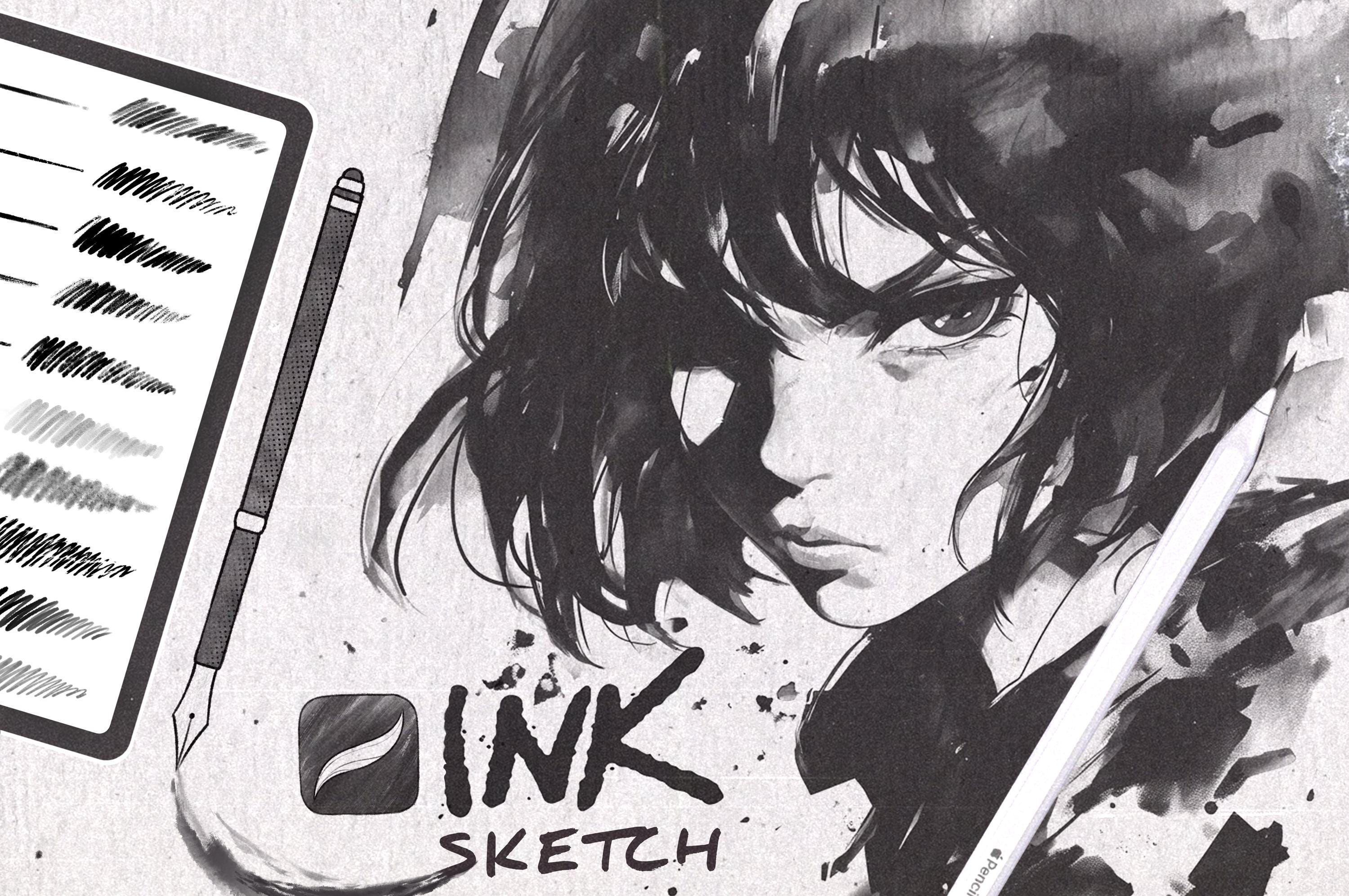 100+ Ink Brushes for Procreate â Alcohol Markers, Paper Textures, Line Art & Calligraphy Set
