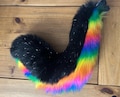 rainbow canine dog fursuit tail sparkle dog