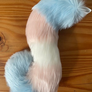 Transgender LGBT curled pride fursuit tail