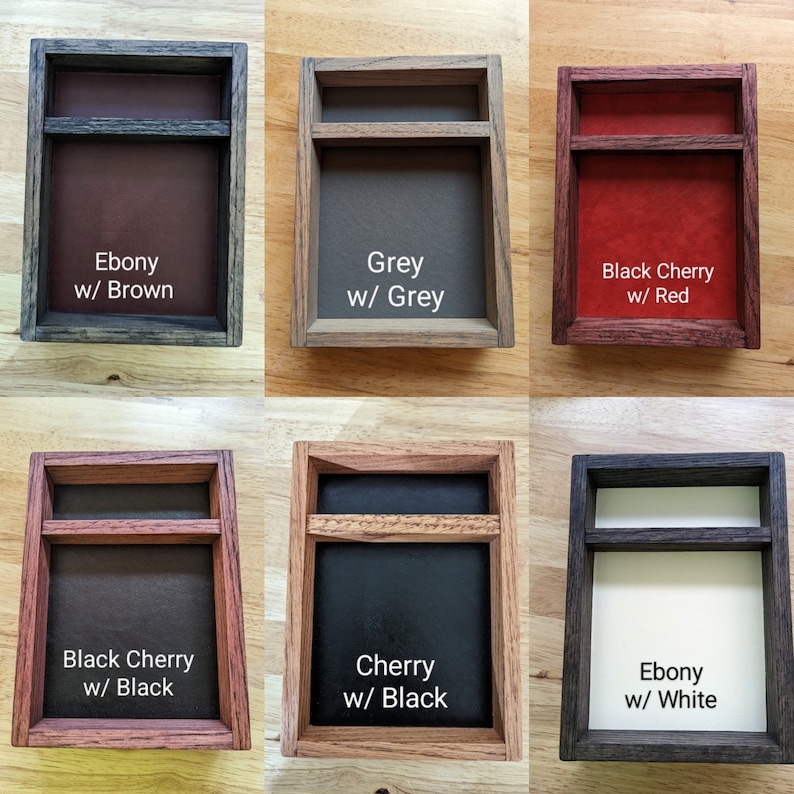 Bandeja y caja para dados de madera hechos a mano para juegos de mesa/rol. imagen 6