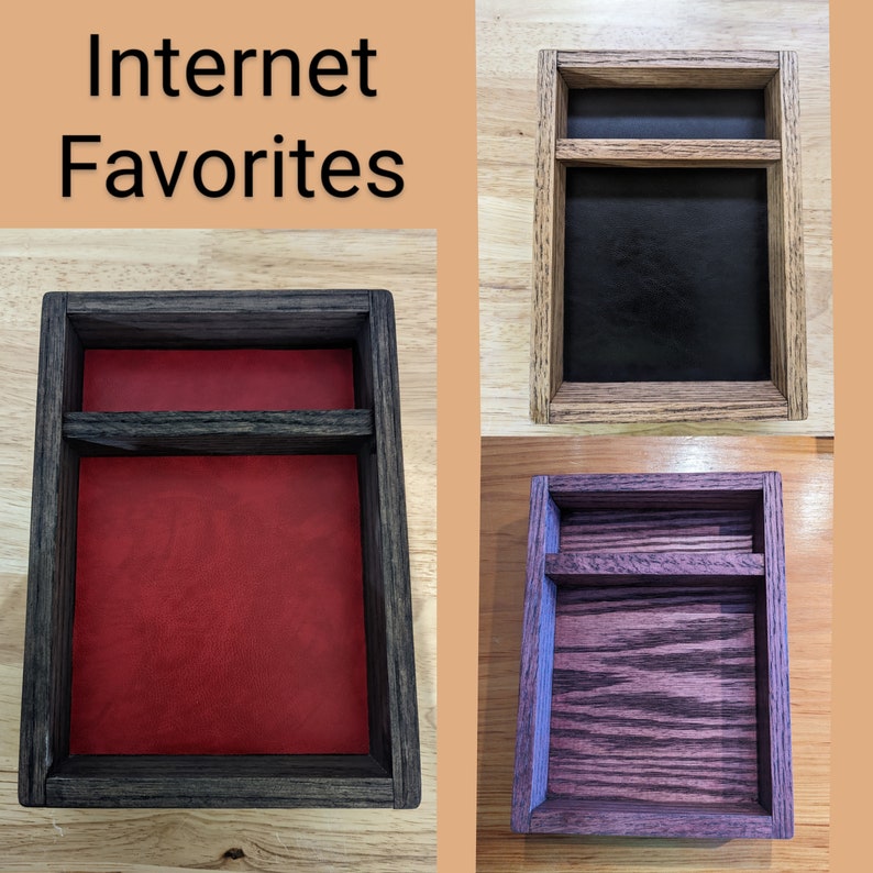 Puede incluir: Cuatro cajas de madera con diferentes patrones y colores de veta de madera. Cada caja tiene un peque&ntilde;o compartimento en la parte superior y un compartimento m&aacute;s grande en la parte inferior. Las cajas son ideales para organizar art&iacute;culos peque&ntilde;os.