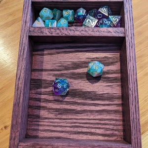 Bandeja y caja para dados de madera hechos a mano para juegos de mesa/rol. imagen 10