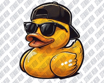 Hipster Rubber Duck in Sunglasses and Hat- Swag Duck - Gangster Duck - Digital File Digital Download - POD Summer Gator File