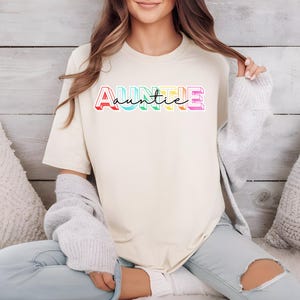 Auntie Shirt Unisex Softstyle T-Shirt, Aunt Gift, Family Reunion, Gender Neutral Tee, Niece Nephew Present, Mother&#39;s Day Top