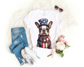 Uncle Sam Boston Terrier Fourth of July Shirt Star Spangled Pride T-Shirt