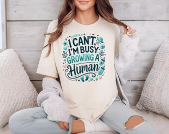 Growing a Human Maternity Shirt, Baby Boy Style, Pregnancy Tee, Mom to Be Top, Expecting Mother Gift, Gender Reveal Shirt, Baby Shower