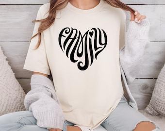 Family in the shape of a Heart Tee | Heart Family Unisex T-Shirt | Love Family Tee | Heart Shape Shirt for Family Reunion & Gift Ideas