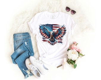 Eagle Fourth of July Shirt | Soaring Spirit Patriotic Tee | Independence Day Outfit | American Eagle Graphic Top