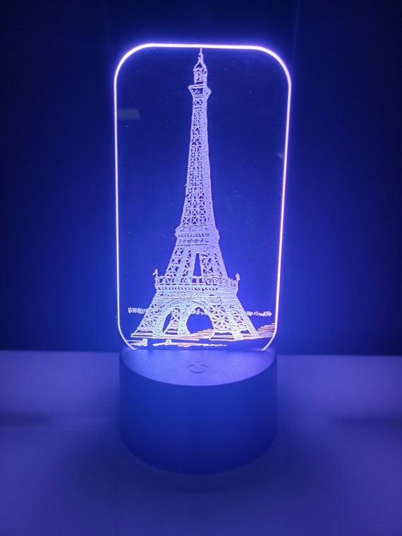 Eiffel Tower LED Light Laser Cut and Engraved Eiffel Tower Paris
