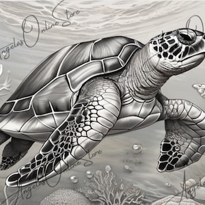 Arquivos PNG prontos para laser de ilusão 3D de tartarugas marinhas para gravuras impressionantes: crie designs exclusivos com facilidade! Inclui 5 designs
