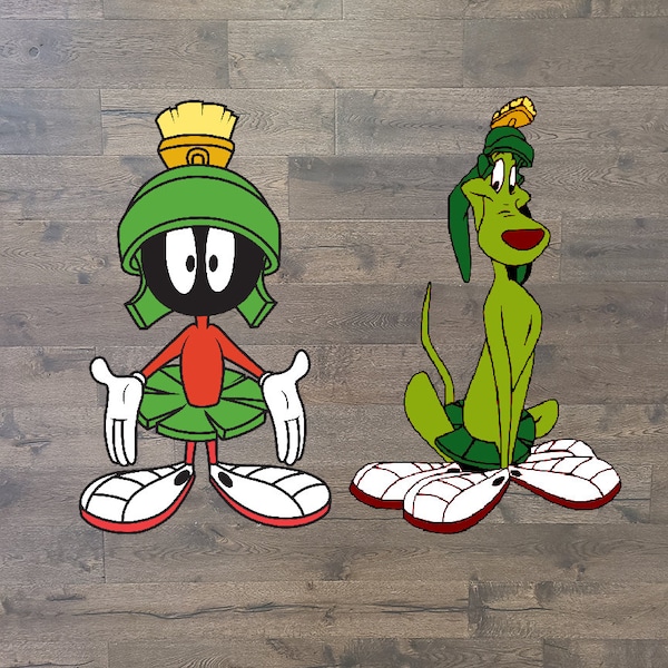 Marvin the Martian and his dog K-9, Digital File, SVG, PNG, JPG for cut files