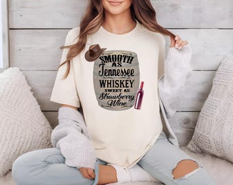 Smooth as Tennessee Whiskey Shirt, Gift for Music Lovers, Country Music Lyrics Graphic Tee, Unisex Whiskey and Wine Top