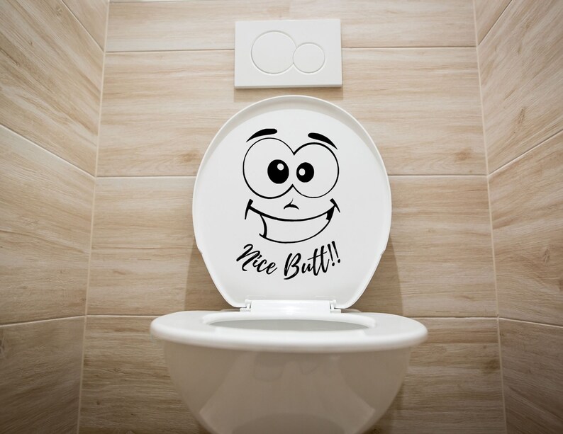 TOILET STICKER CLEANING Stickers Nice Butt Funny Toilet Etsy