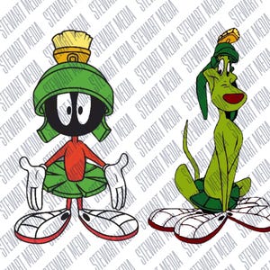 Marvin the Martian and his dog K-9, Digital File, SVG, PNG, Jpg for Print on Demand Sublimation or DIY project