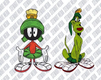 Marvin the Martian and his dog K-9, Digital File, SVG, PNG, Jpg for Print on Demand Sublimation or DIY project