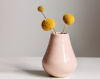 Pink Ceramic Bud Vase Handmade | Small Flower Vase Pottery | Air Plant Holder | Modern Minimalist Home Decor | Ceramic Vase | Boho | Gift