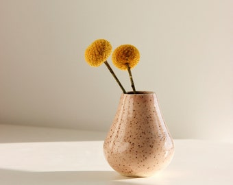 Handgemachte Keramik Vase | Rosa gesprenkelte Vase | Kleine Blumenvase | Modernes minimalistisches Dekor | Luftpflanzenhalter |Mini Vase | Keramik Vase