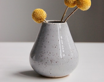 Handmade Ceramic Bud Vase | Grey Vase | Small Flower Vase | Modern Minimalist Home Decor | Air Plant Holder | Mini Vase | Ceramic Vase