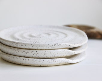 Handmade Ceramic Spoon Rest | Speckled White Spoon Holder | Kitchen Utensil | Utensil Holder | Pottery Spoon Rest | Spoon Holder | Home Gift
