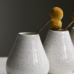 Ceramic Bud Vase Handmade Speckled White Vase Flower Vase Bud Vase Air Plant Holder Modern Home Decor Boho Simple Modern Vase image 2