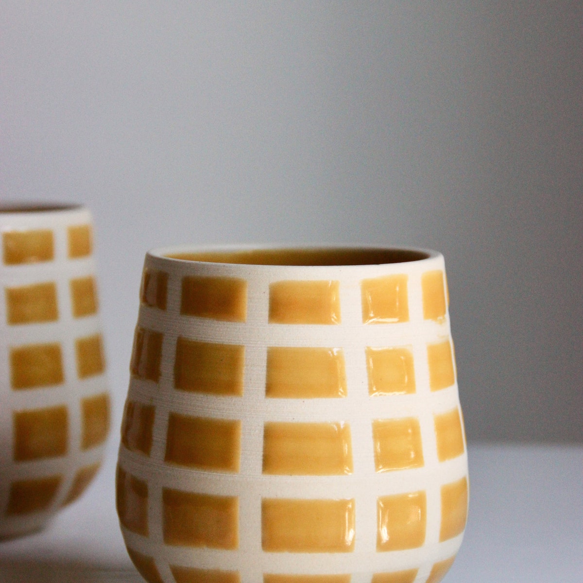 Handmade Ceramic Mug Checkered - Etsy