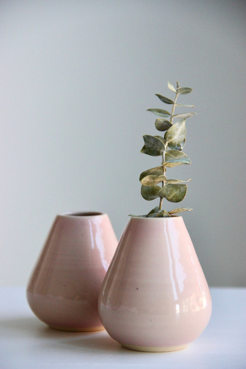 Pink Ceramic Bud Vase Handmade Small Flower Vase Pottery Etsy