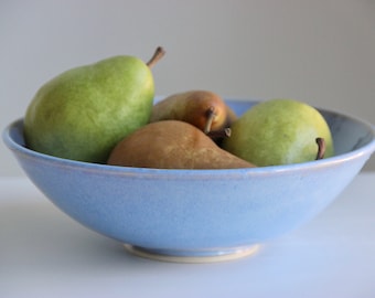 Ceramic Fruit Bowl Handmade | Ceramic Serving Dish | Blue Ceramic Bowl | Large Salad Bowl / Pasta Bowl | Decorative Bowl | Pottery Bowl